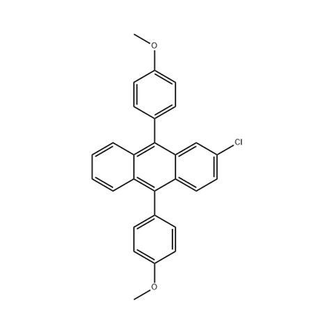 9,10-Bis(4-methoxyphenyl)-2-chloroanthracene molecular structure