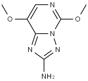 5,8-二甲氧基-[1,2,4]三唑并[1,5-c]嘧啶-2-胺分子结构式 五氟磺草胺中间体 CAS 219715-62-5 C7H9N5O2
